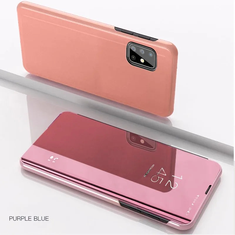 Mirror Flip Case for Samsung Galaxy S25 S24 Ultra S23 FE S22 S20 S21 Plus Back Cover for Galaxy S10 Plus S10e 5G Case