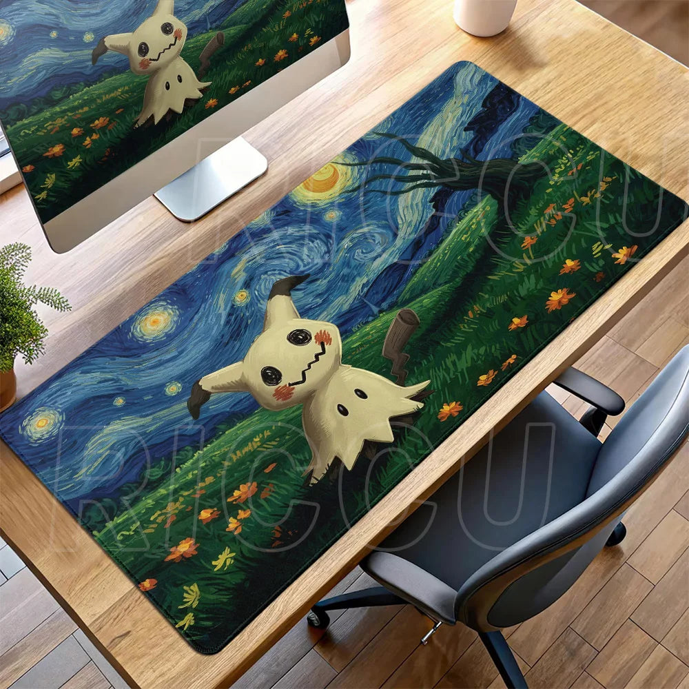 XXL Large Mouse Pad Pokemon Mimikyu Office Mats Carpet Laptop Locking Edge Game Keyboard Desk Mat Rug Mousepad Rubber Table Mat