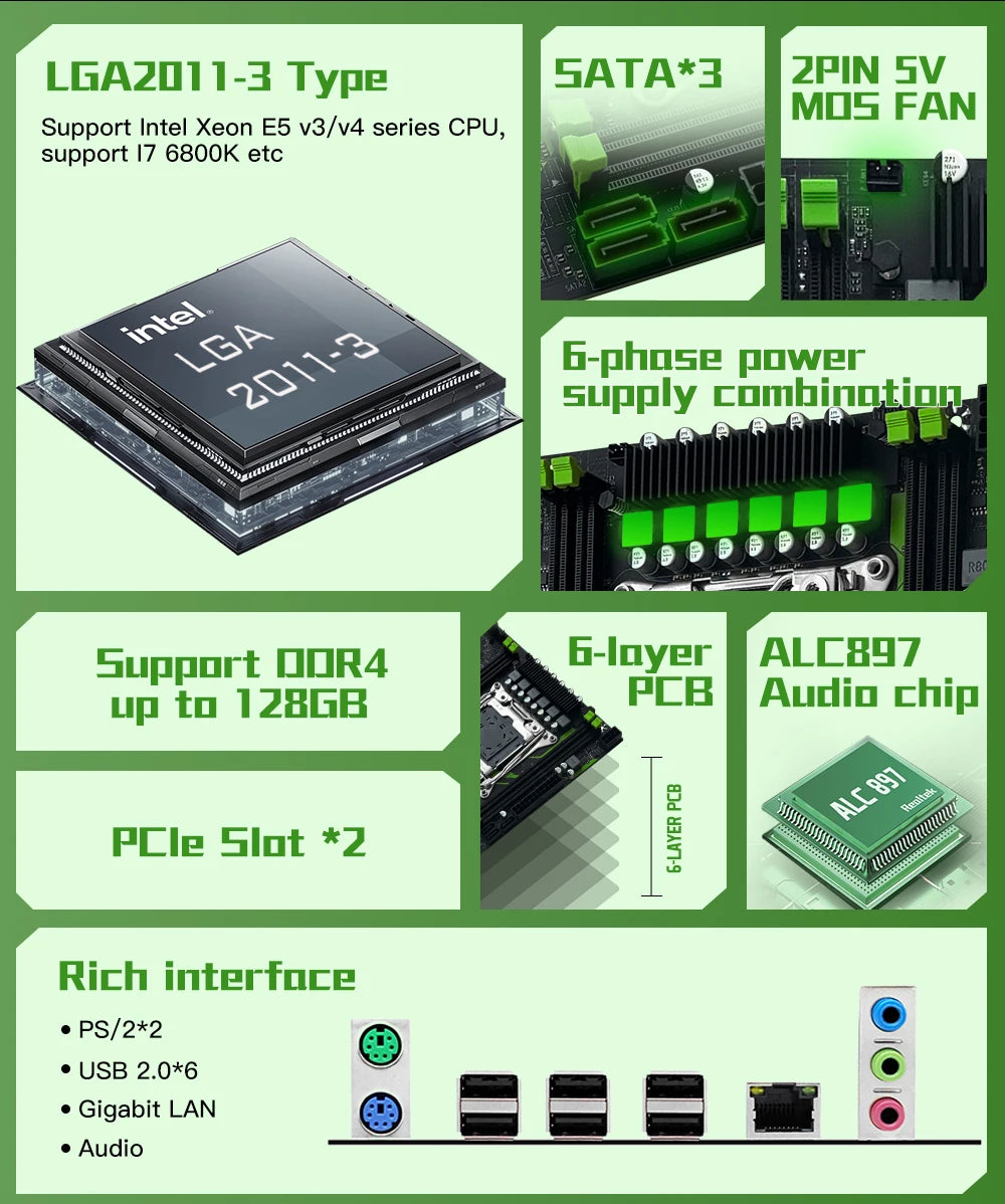 PR9-H MACHINIST X99 Motherboard LGA 2011-3 Set Combo Optional Xeon E5 2670 V3 CPU Processor 16G DDR4 ECC RAM Memory NAME M.2