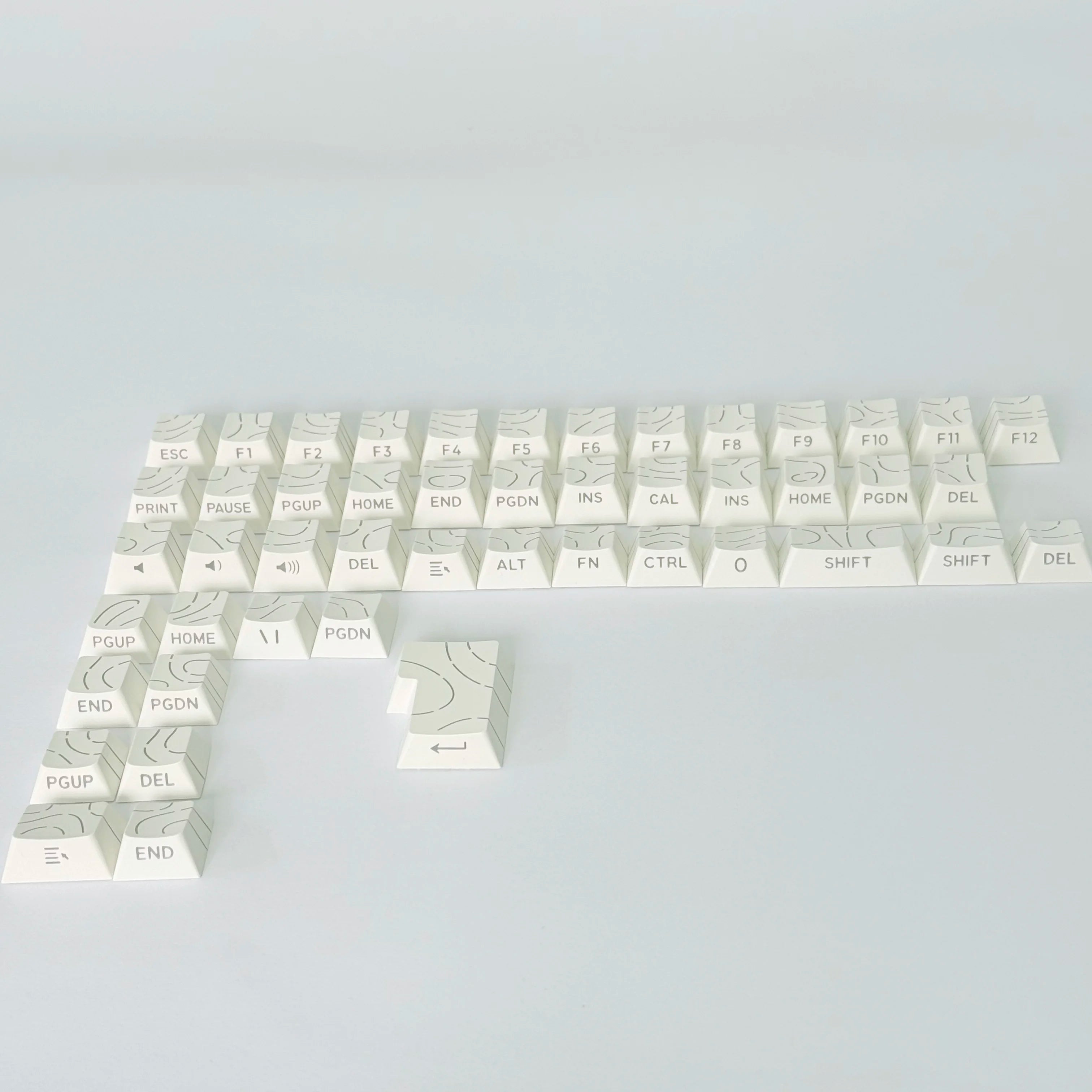 Lines Sided Shine Through Keycaps Cherry Profile Black White 97/133 Keys Customer keycaps for Mechanical Keyboard 60% 65% 75%