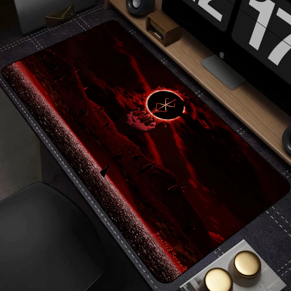 Black White Anime Mouse Pad Guts sword in berserk Gamer Mouse Mat Computer gaming Accessories Keyboard Laptop mouse Desk pad