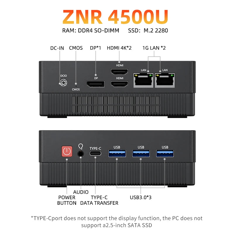 TexHoo AMD R7 6800H 6600H 6600U 7530U 5800H  4800H 4500U Mini PC  DDR5 NVMe SSD WiFi 6  BT5.2 HDMI DP  Dual LAN Desktop computer - WinSupport Tech
