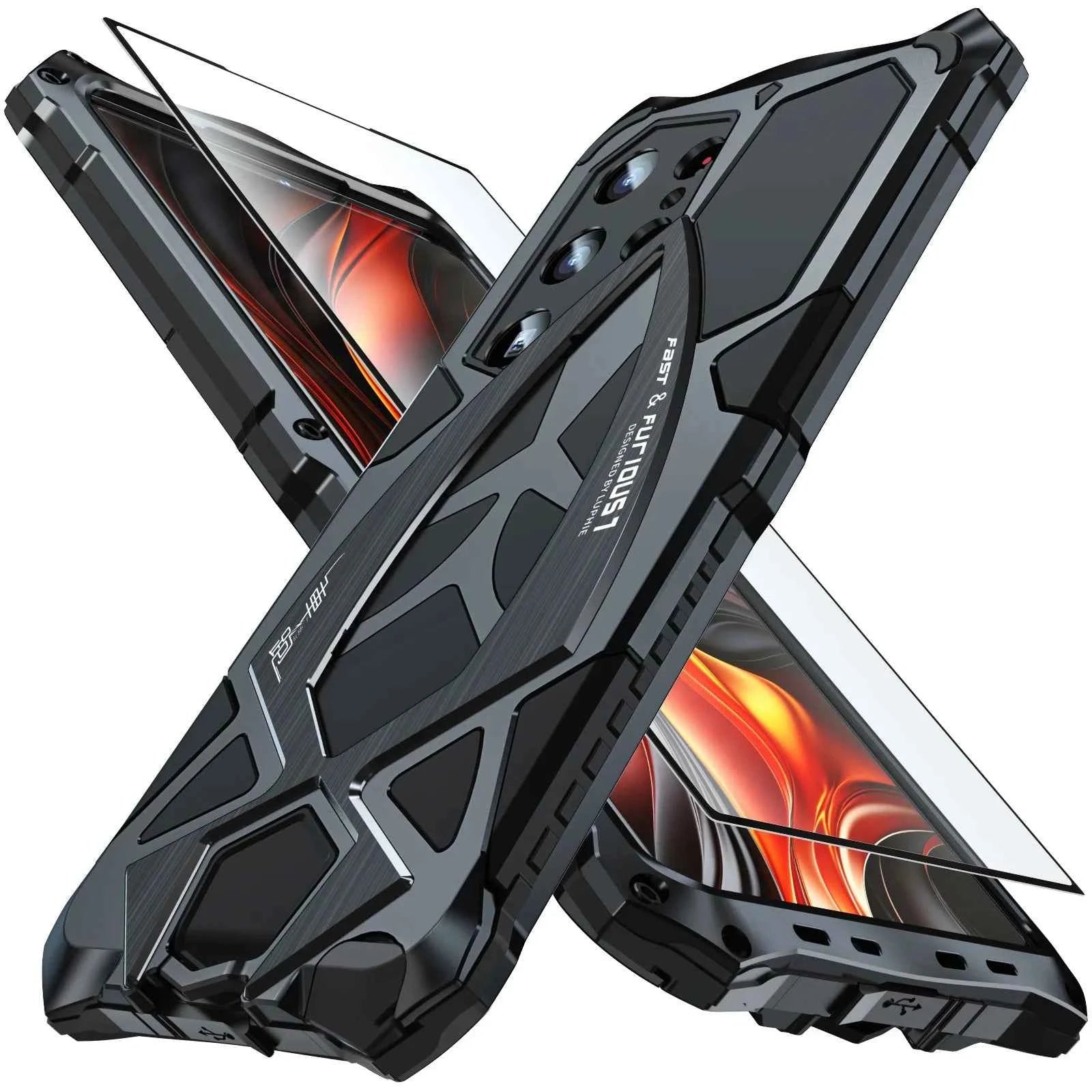 Armor Military Shockproof Rubber Full Rugged Cover For Samsung Galaxy S23 S25 Ultra Original Metal Case S22 S24 Ultra S25 Shell
