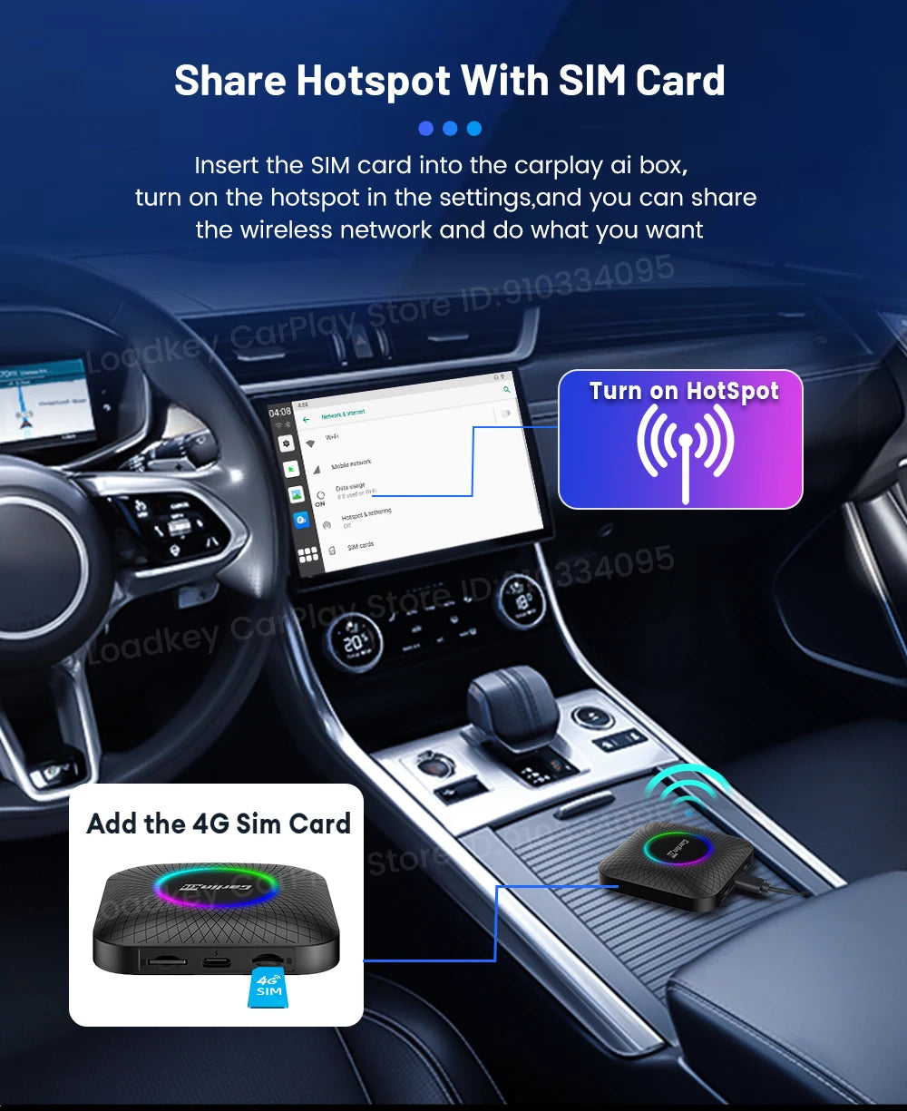 Carlinkit Ai Box Android 13 Led Wireless Android Auto & CarPlay Smart Tv Box QCM6225 Support Youtube Netflix Car Accessories