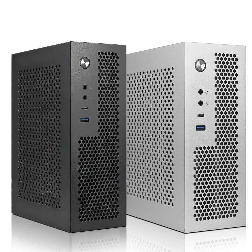 SKTC A09 Mini ITX PC Case fit HTPC, Small Form Factor Desktop Computer Case Support ITX Motherboard