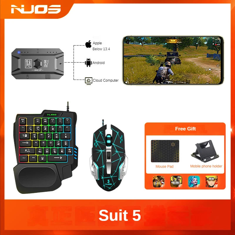 M1 Pro Gamepad Mobile Phone Game Converter Mouse Keyboard Game Controller BT5.0 Programmable Adapter Support iOS Android System