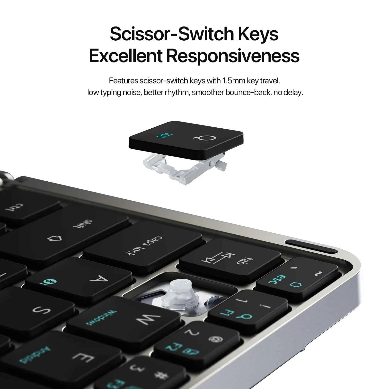 DUX DUCIS Foldable Bluetooth 5.0 Keyboard with Touchpad & Phone Holder For Phones Tablets PC iOS Android Windows Mac