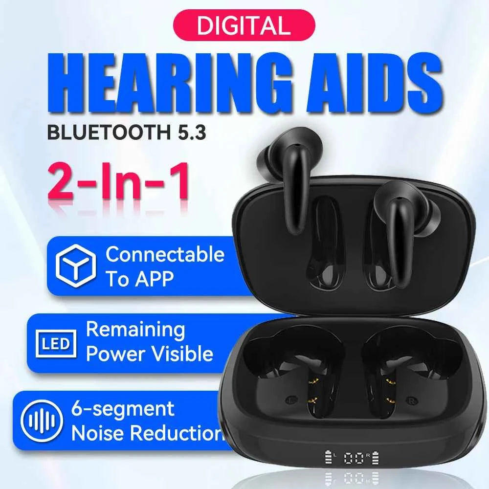 ITE Hearing Aids Rechargeable,Bluetooth Hearing Aids for Seniors with Smart App Enabled Call iOS/Android,Authentic Sound Quality