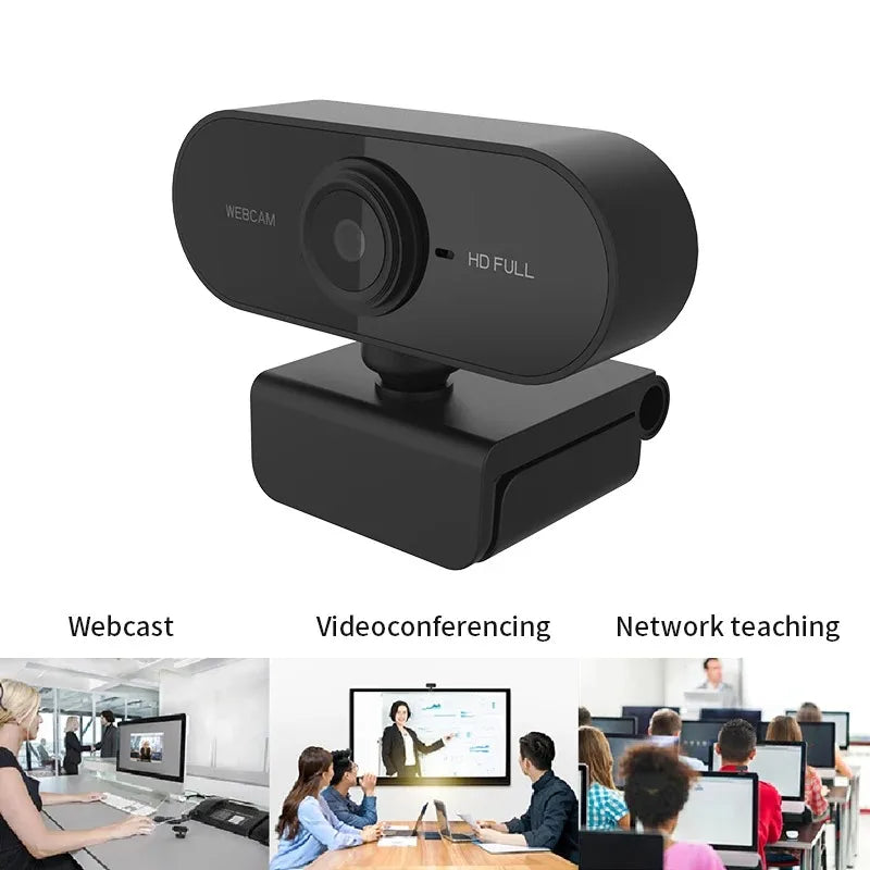 LAMJAD 1080P HD USB Webcam with Microphone & Tripod