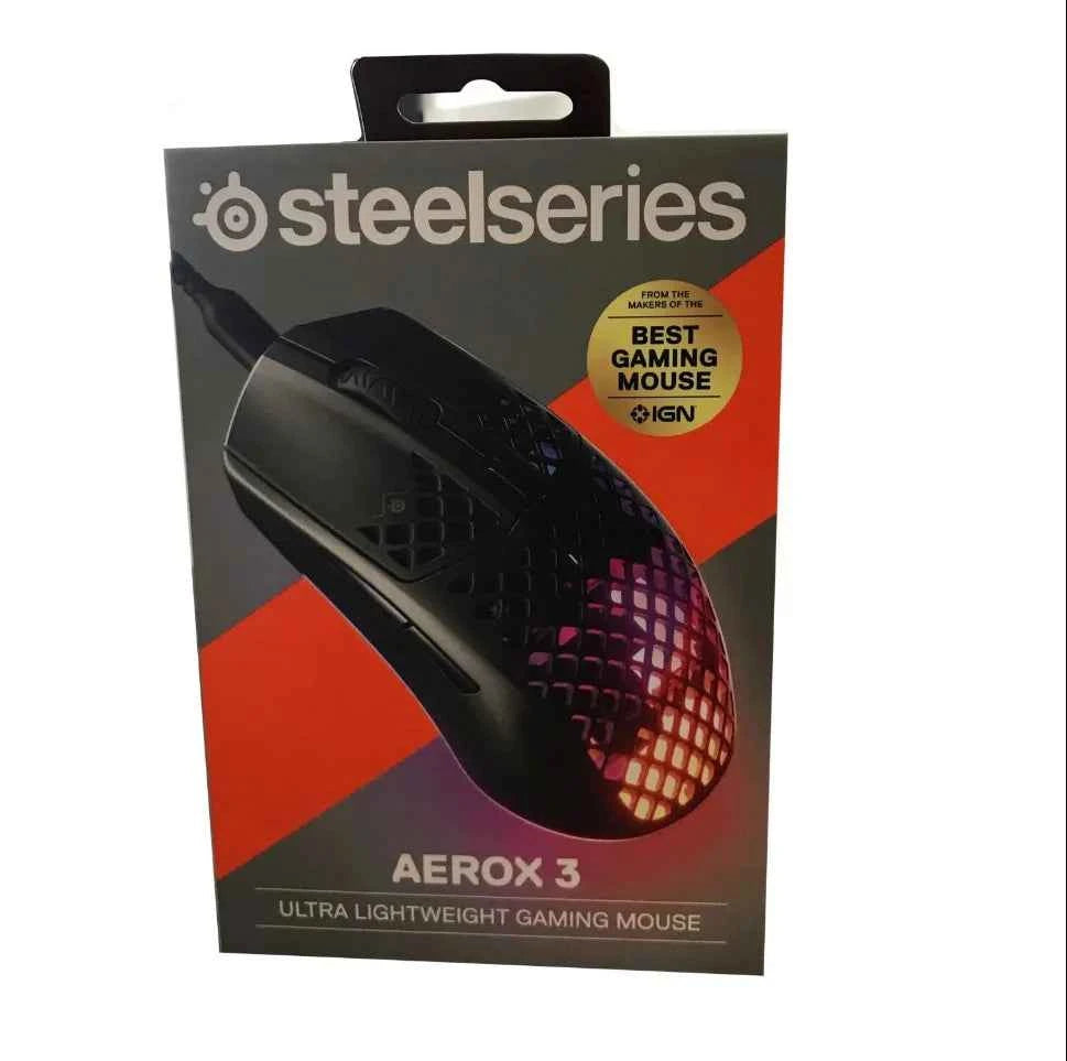 SteelSeries Aerox 3 Wired Gaming Mouse 8500 CPI TrueMove Core Optical Sensor Ultra-lightweight Water Resistant Design Game Mice