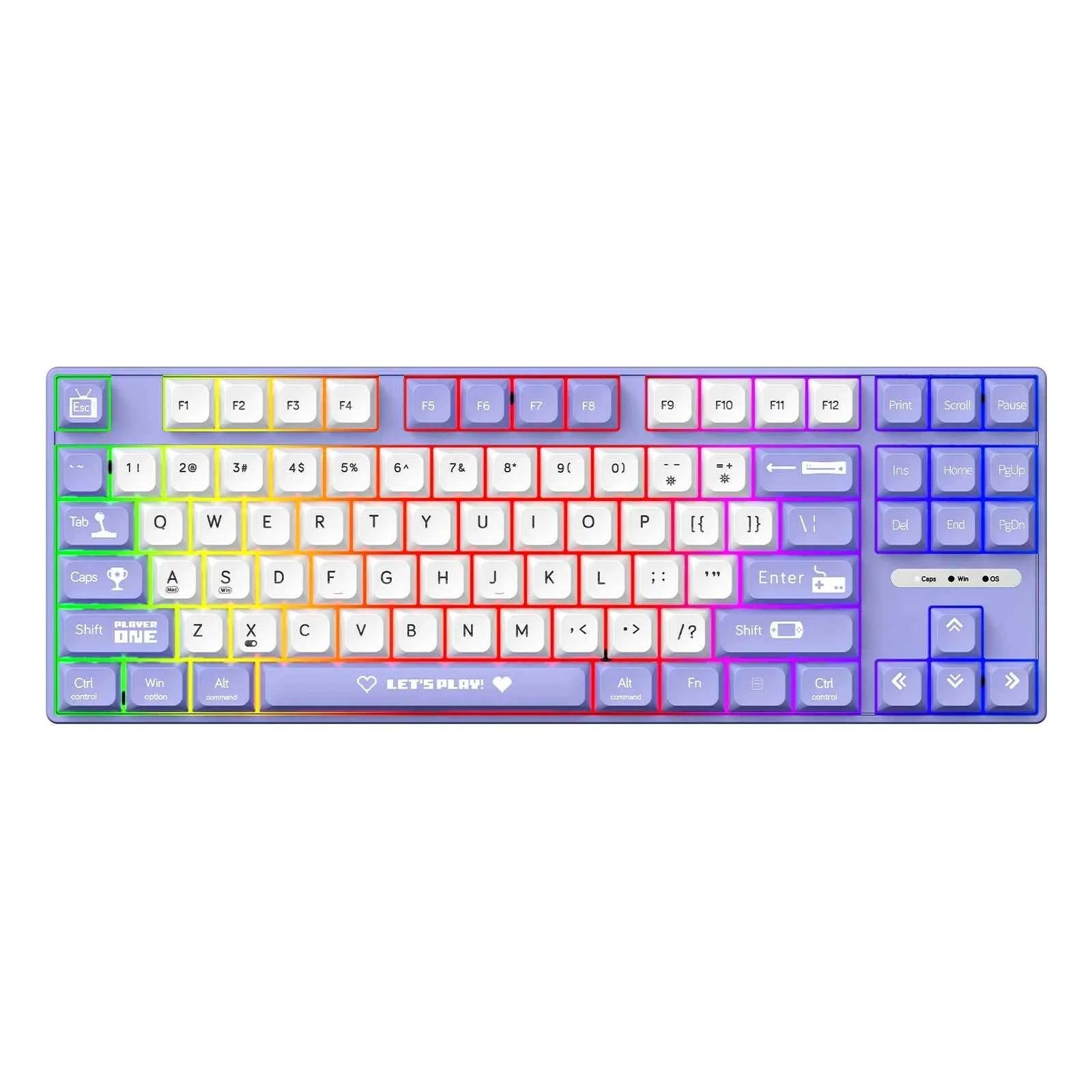 Ajazz AK870MC Wired Mechanical Gaming Keyboard 75% Layout Hot Swap Keyboards 87 Keys Red Brown Switch for Laptop Desktop PC
