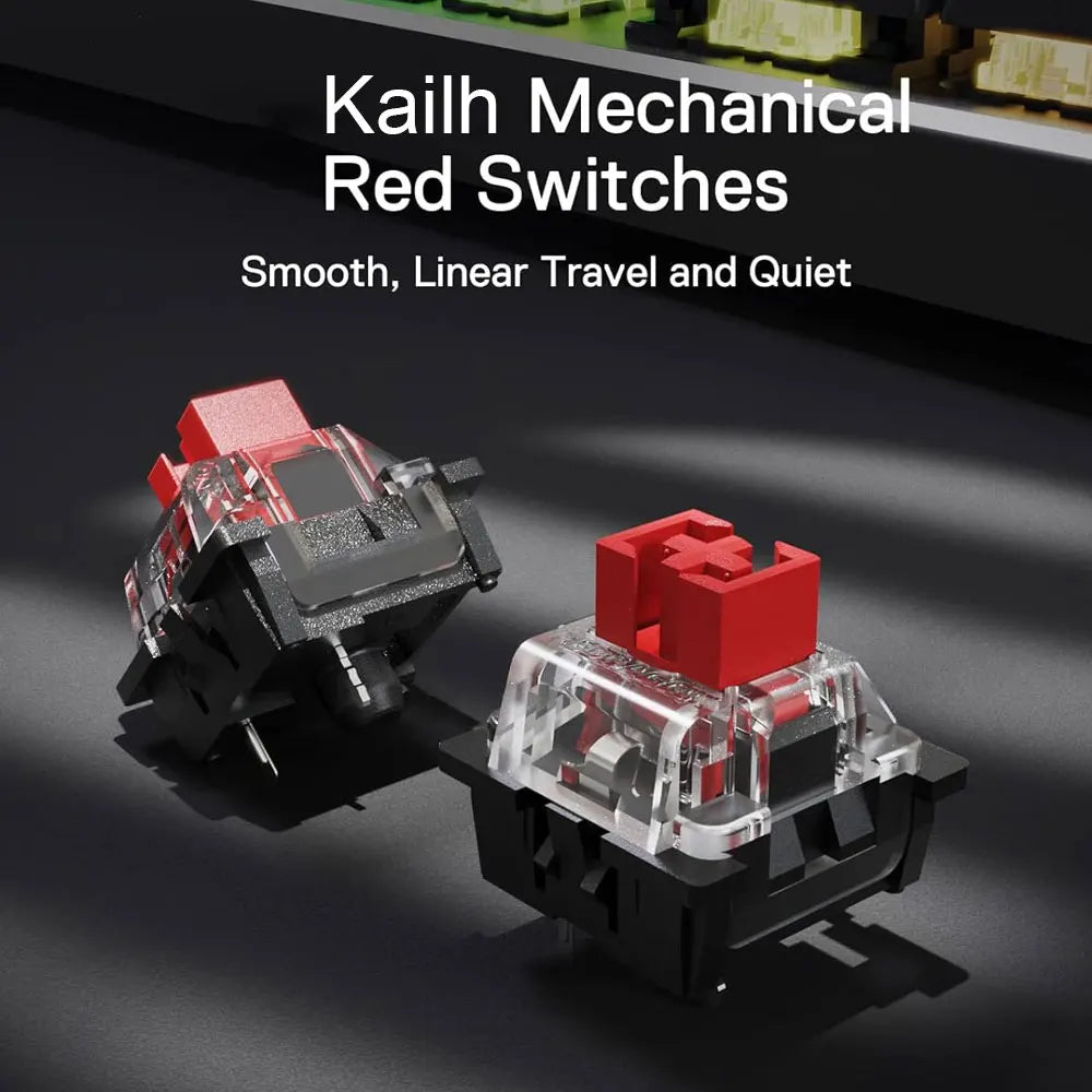 HEXGEARS GK715S Mechanical Keyboard 104key PBT Keycaps Kailh Red Switch Hot Swap White Backlight Gaming Keyboard And Job Typing