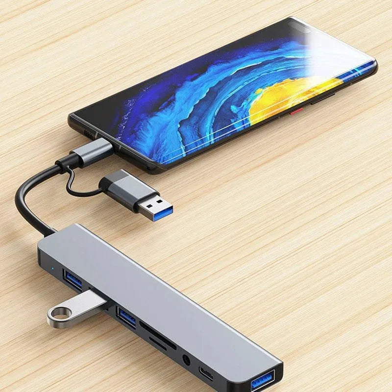 8-in-2 USB-C Docking Station & Card Reader