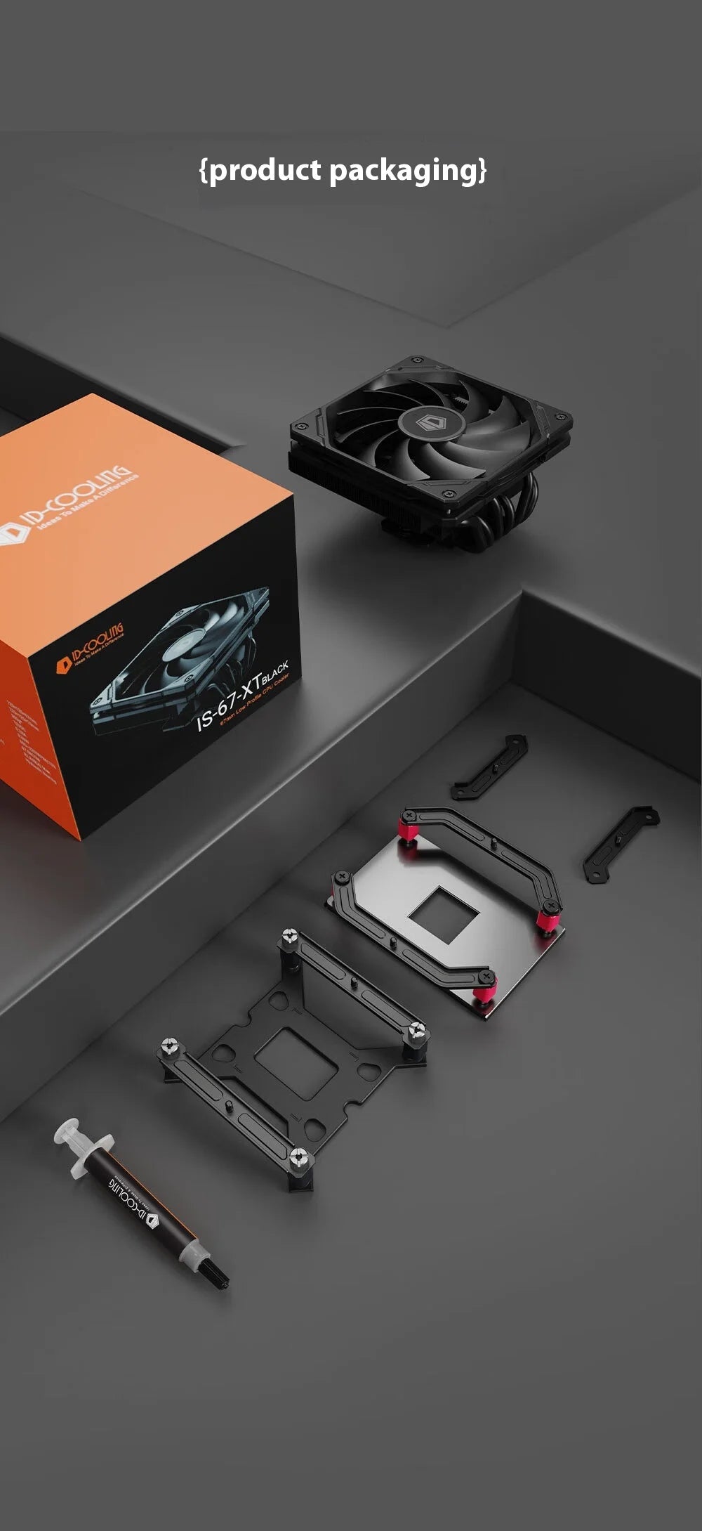 ID Cooling IS-67-XT 6 Heat pipes CPU Cooler Hydraulic Bearings Low Noise Cooling Fan Push Type Air Radiator with Thermal Paste