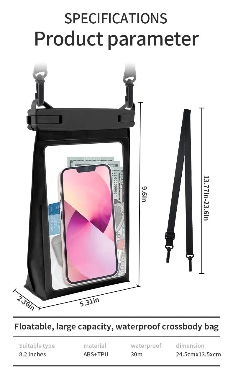 Waterproof Case for iPhone 16 15 14 Samsung S24 23 Ultra Pro Max Plus Large Capacity Swimming Underwater Diving Cover Pouch \';[