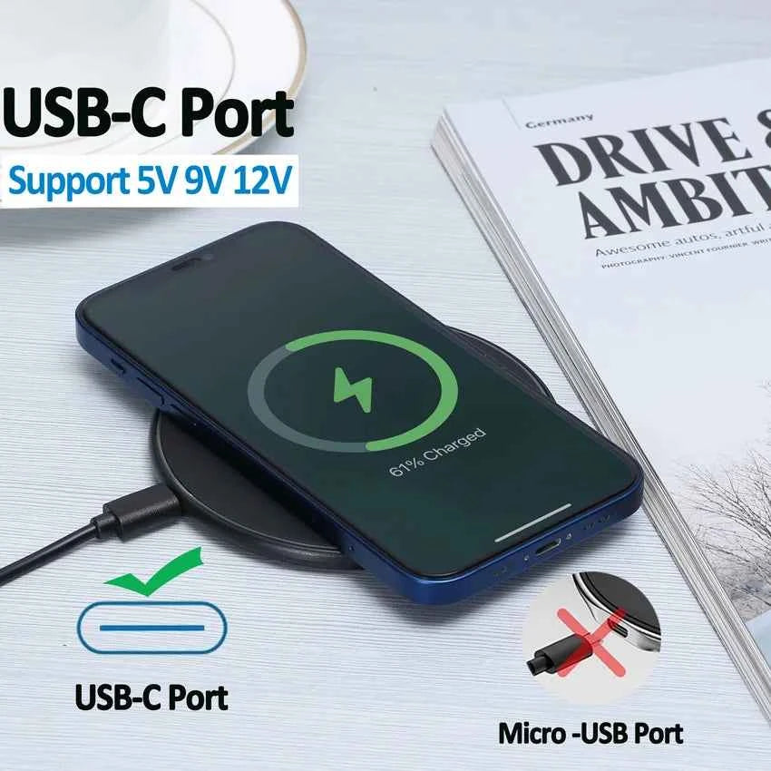 100W Fast Wireless Charger Mobile Phone Chargers Pad Stand For iPhone 15 14 13 12 Pro Max 8 Samsung Xiaomi Charging Dock Station