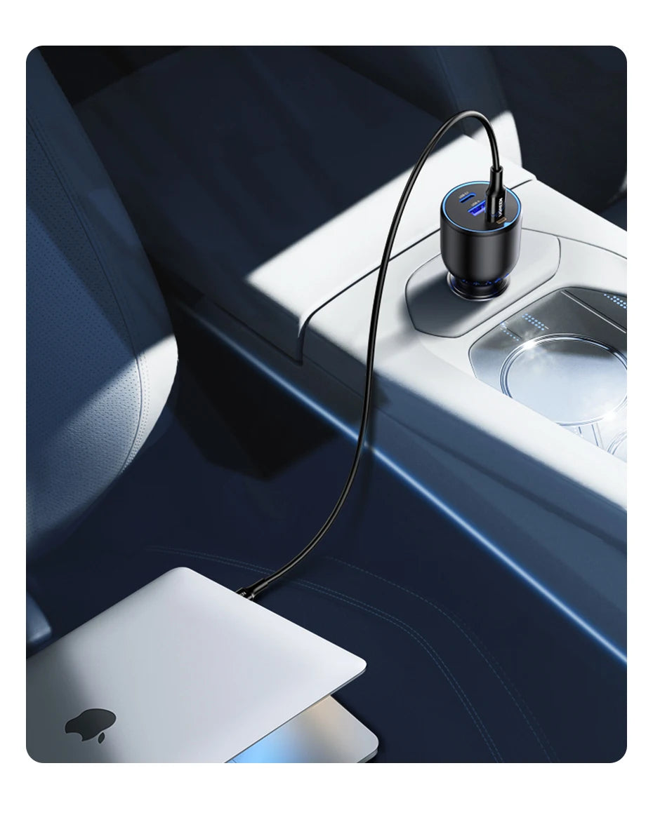 UGREEN 130W USB C Fast Car Charger For Xiaomi iPhone 17 Samsung Galaxy S25 Laptops PD3.0 Fast Charging USB Type C Car Charger