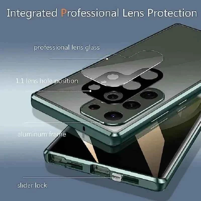 360 ° Full Protection Metal Magnetic Case For Magsafe Samsung Galaxy S26 S25 S24 S23 S22 Ultra Plus Double Sided Snap Lock Cover