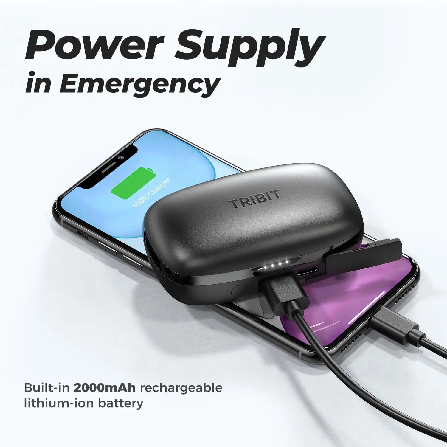 Tribit FlyBuds 3 TWS Bluetooth Earphones IPX8 Waterproof Wireless Headphones with Touch Control Built-in Mic 110-Hour Playtime