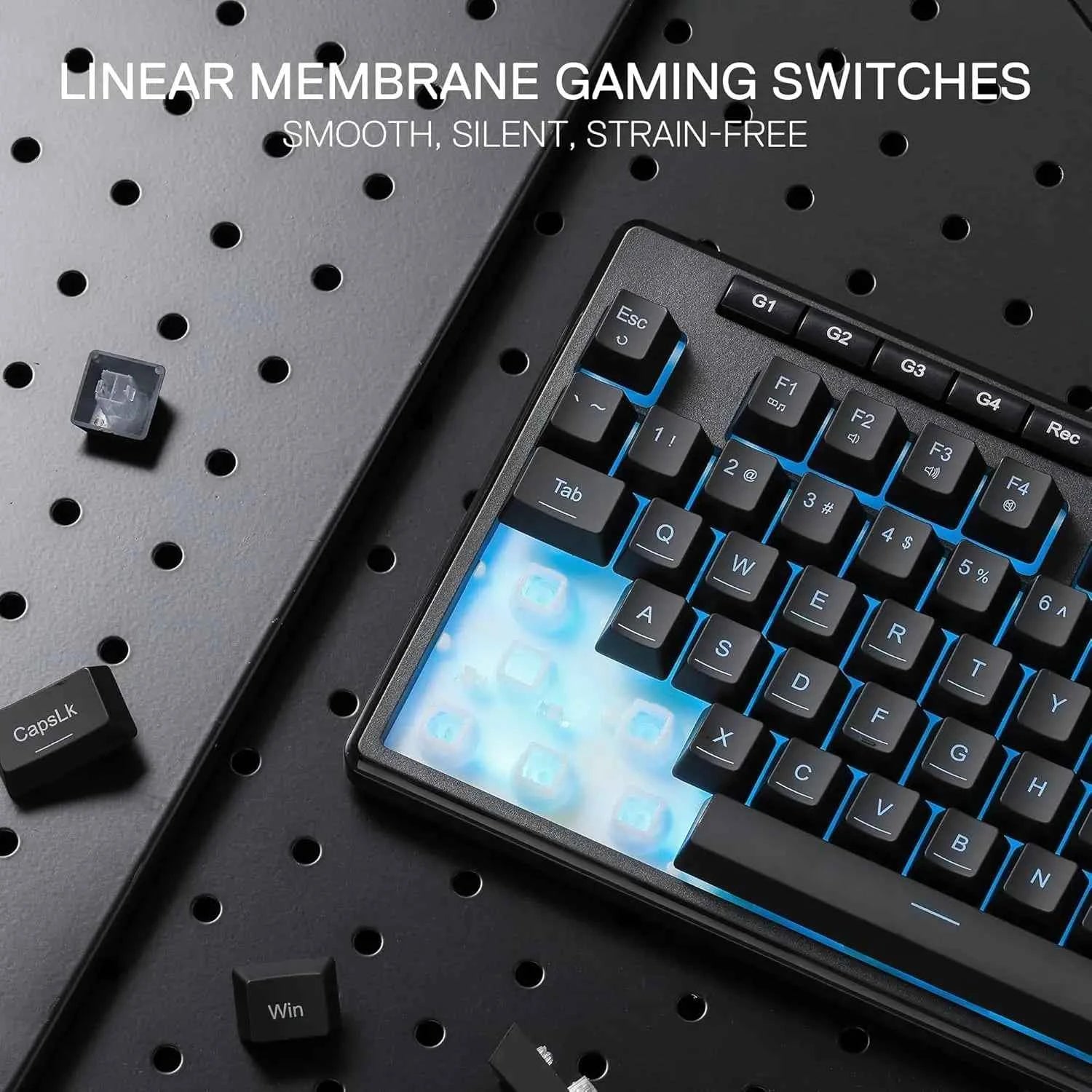 Redragon K516 Shiva TKL Wired RGB Membrane Gaming 87 Keys Mechanical-Feel Keyboard, Smooth Linear Switch