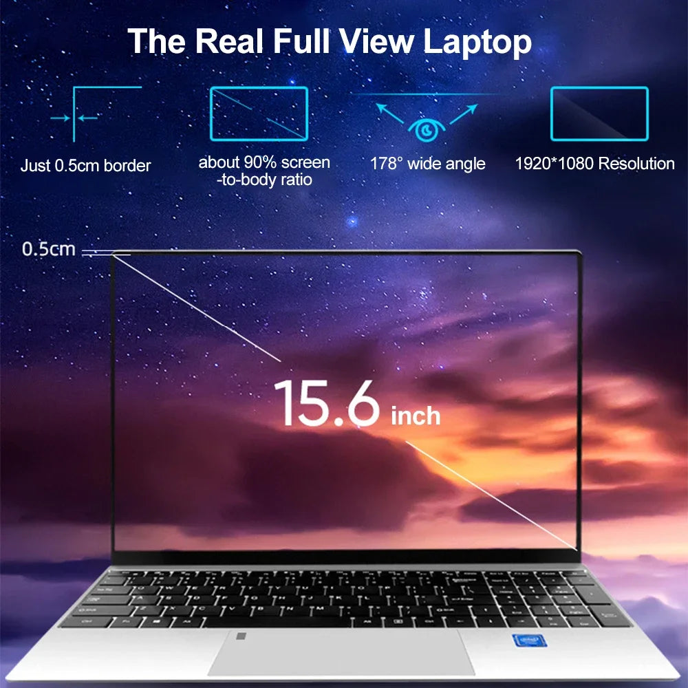 Laptop MAX, Ram 36GB Rom 2TB SSD, Metal Body, Bluetooth, AMD Ryzen 7 2700U, Windows10 11 Pro, Portable Gaming IPS Laptop - WinSupport Tech