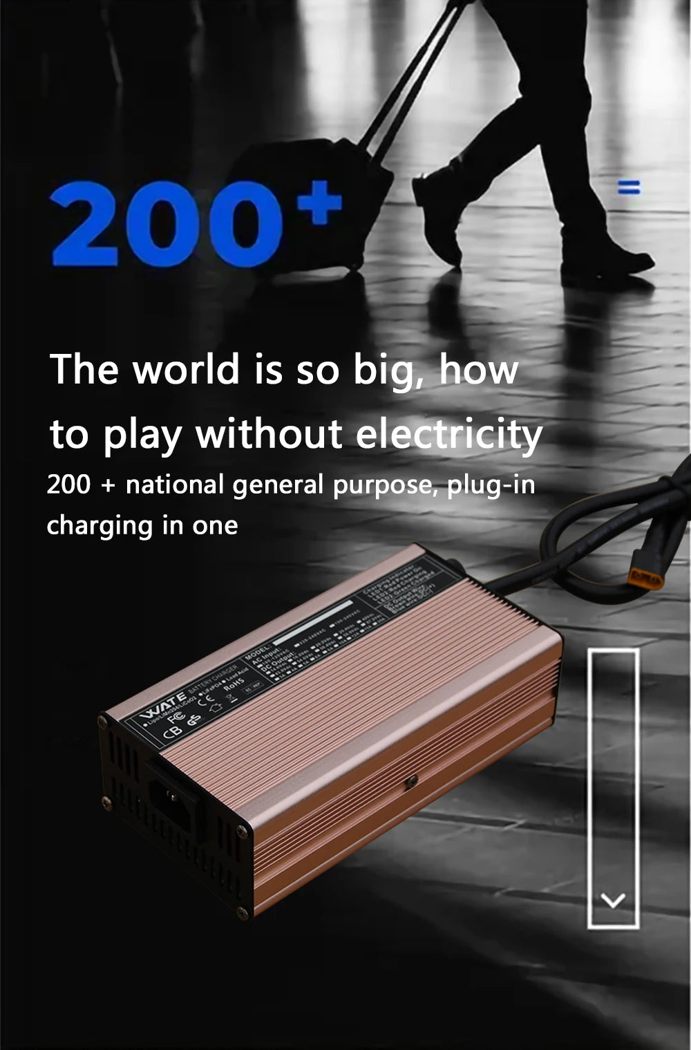 14.6V 25A Lifepo4 Charger 4S 12VCharger For Lithium iron Phosphate Battery Pack Smart Aluminum case