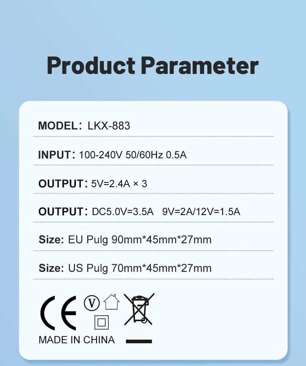 Total 20W Multi Port Wall Charger USB PD Adapter For Xiaomi iPhone 13 12 for Samsung Mobile Phone Plug Charging