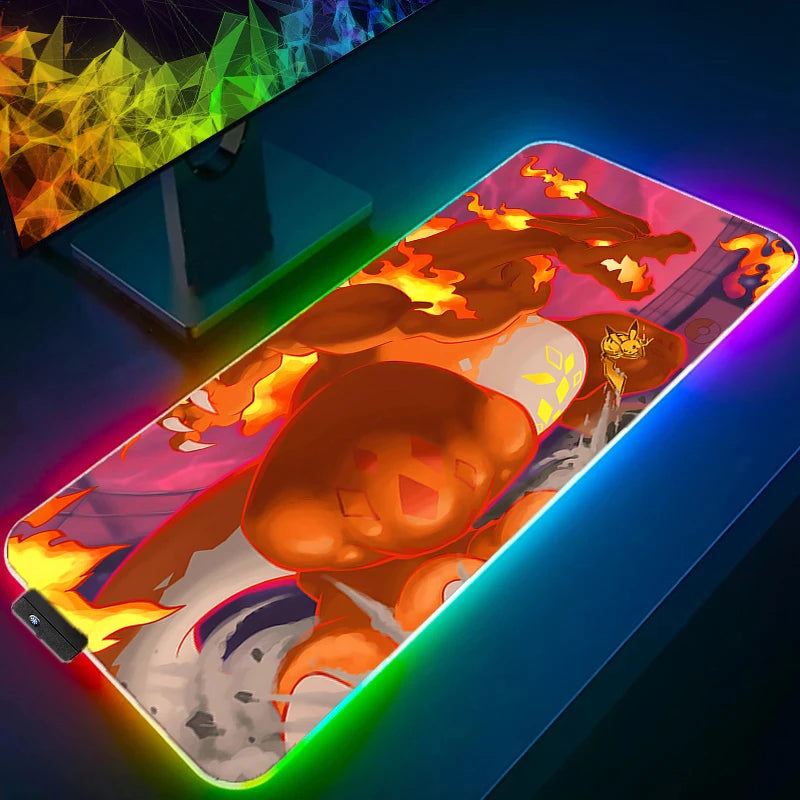 LED Light Mouse Pad Desk Mat G-gengar P-Pokémon, Computer Mousepad Backlight, Keyboard mat, Gaming Mouse Pad, RGB Carpet - WinSupport Tech