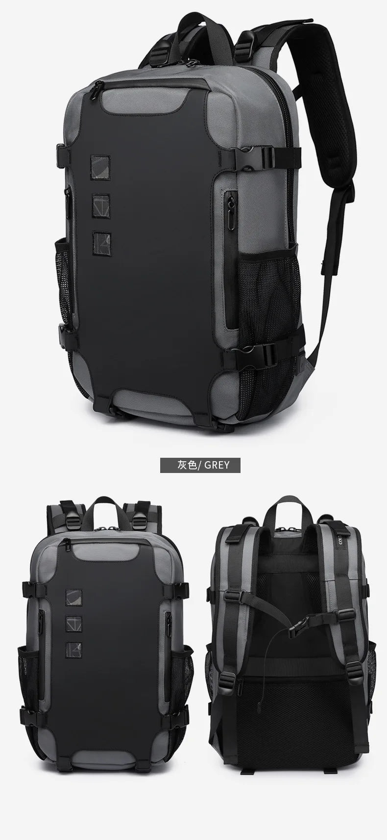 OZUKO Men Backpack Large Capacity 16 inch Laptop Backpacks USB Charging Teenager Schoolbag Male Waterproof Travel Bag Mochilas