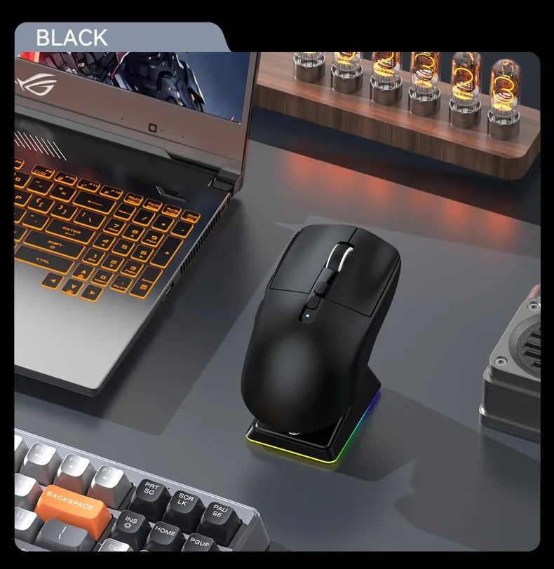 ATTACK SHARK X6 Wireless Macro Gaming Mouse PAW3395 26000 DPI Tri-Mode Wired/2.4G/BT5.2 Connection Magnetic Charging Base Mouse
