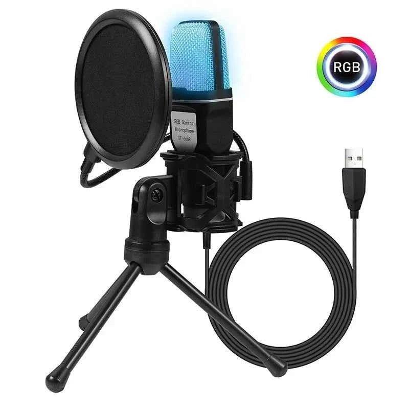Professional USB Condenser Microphone Kit – Gaming & Podcast Mic for PC/Laptop, Wired Studio Recording Mic for Streaming, Karaoke & Voice Overs.