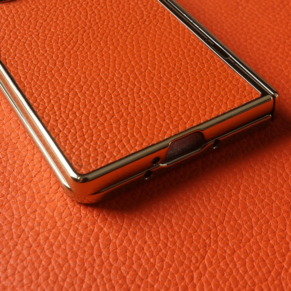 Genuine Leather Case For Samsung Galaxy Z Fold 7 6 5 4 3 fold4 fold3 Fold5 Fold6 Fold7 phone Cover Cases Fundas Coque Shell Capa