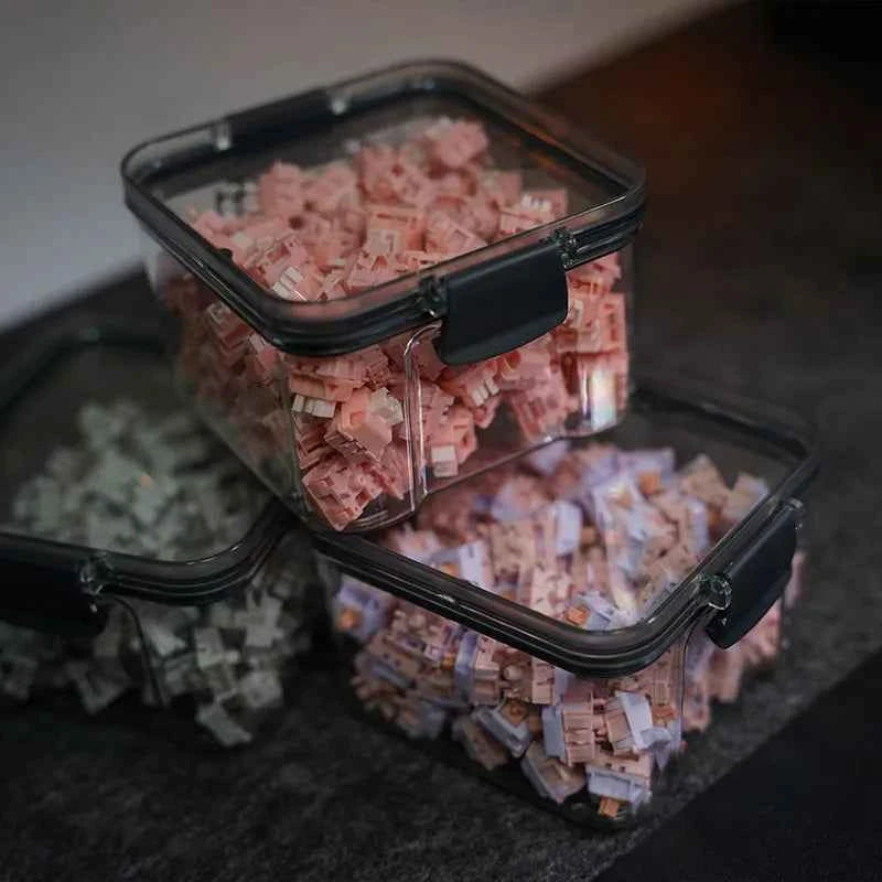Keebox Keyboard Switches Container Storage Box PET Switches Box For Mechanical Keyboard 460ml 970ml 1300ml Keycaps Storage Box