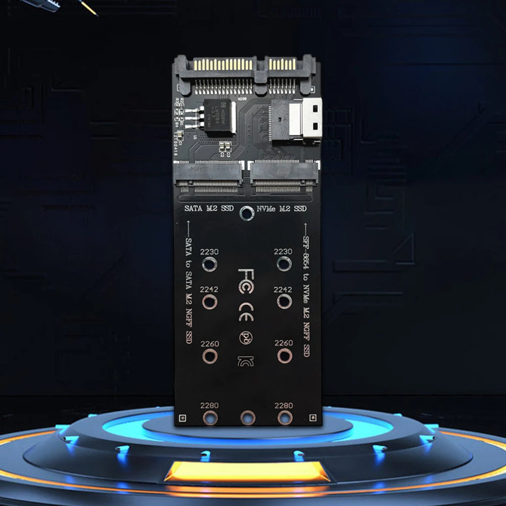 M2 to SATA Adapter SFF8654 to M2 NVMe SSD Converter Expansion Card Riser Board for PC Desktop Mainboard Upgrade
