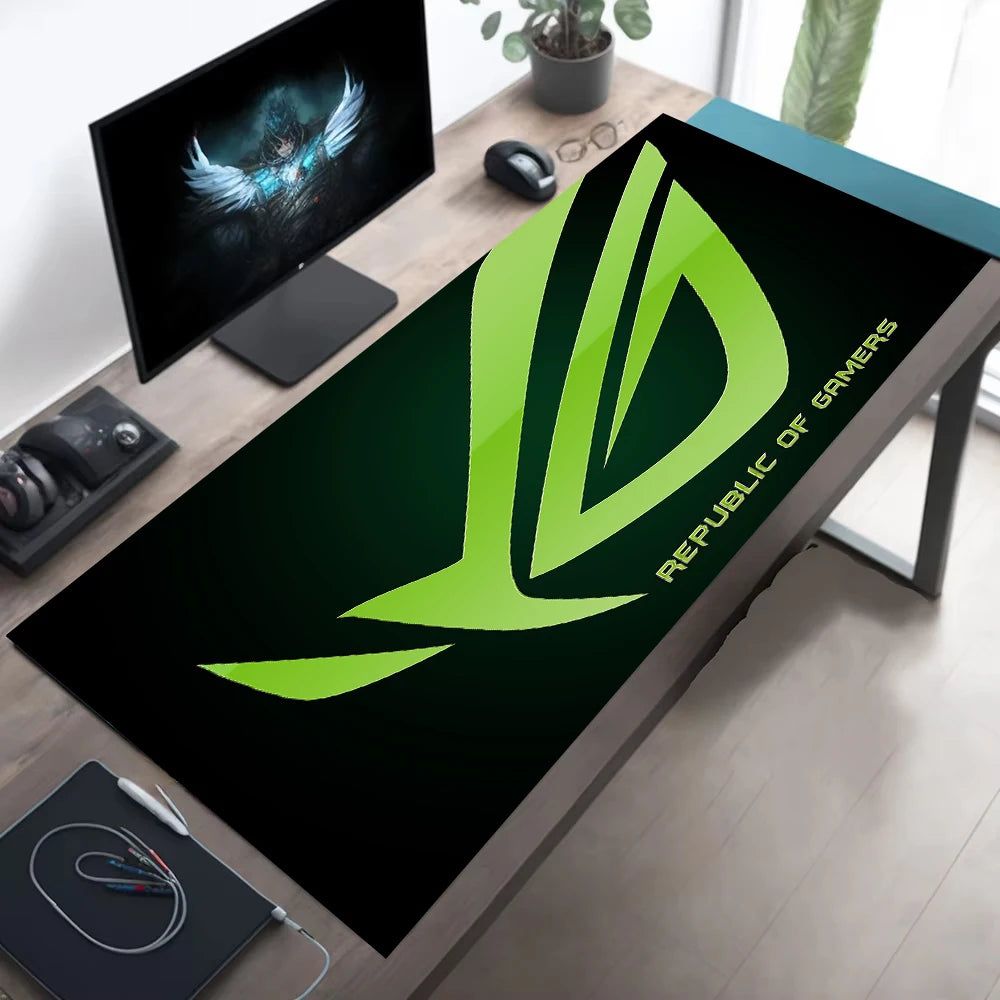 1pc Large Gaming Mouse Pad ROG Circuit Board Design Anti-Slip Rubber Base Extended Desk Mat for Office Gaming Setup PC Accessory