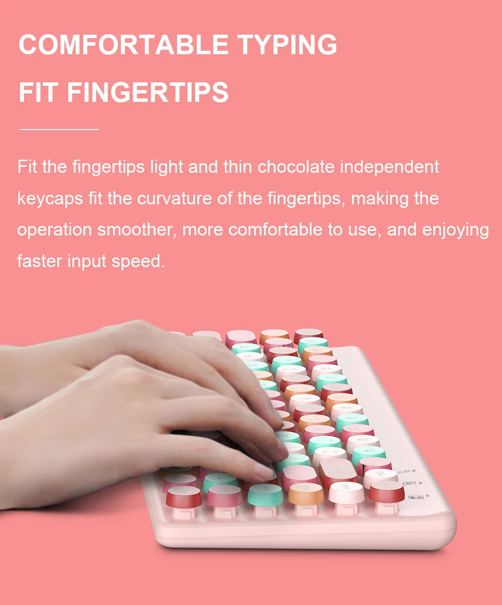 Wireless Mini Pink Keyboard Mouse Combo, 2.4G Portable Silent for PC Laptop Tablet iOS Android Windows, Hot Sale