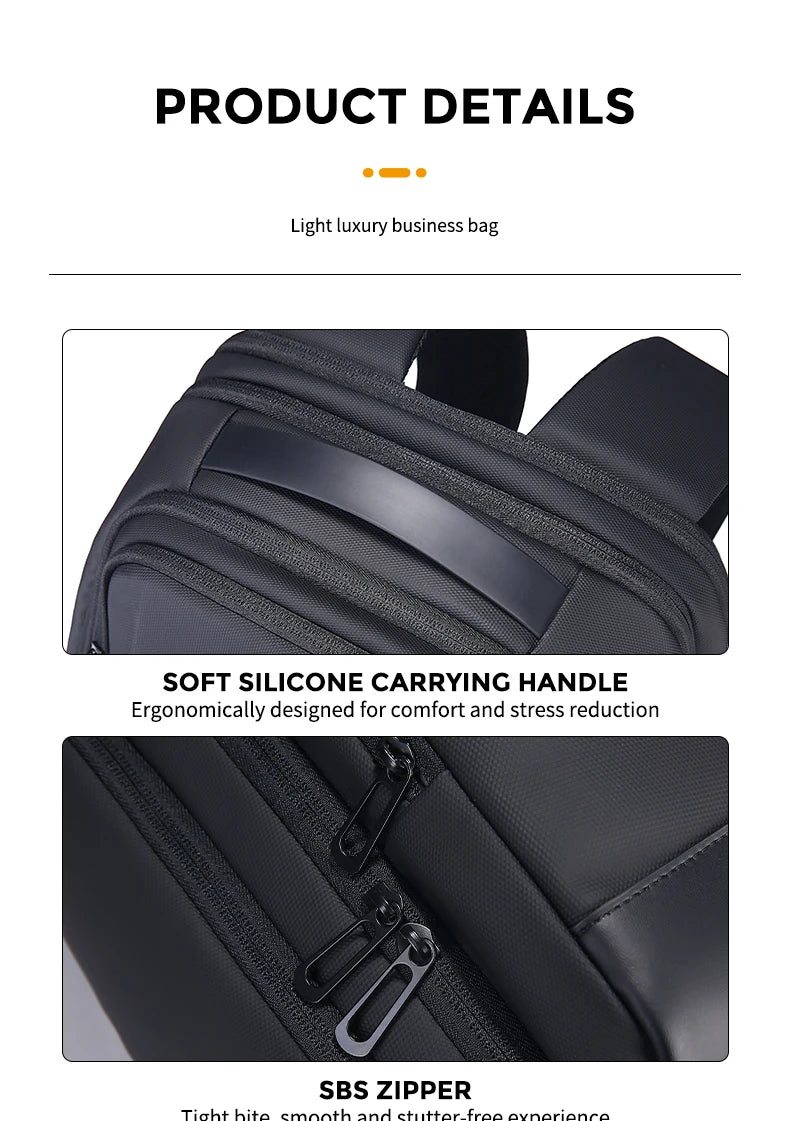 Fenruien Men 36L Business Backpack USB Waterproof  Multi Pocket Backpacks Fit 17.3 Inch Laptop