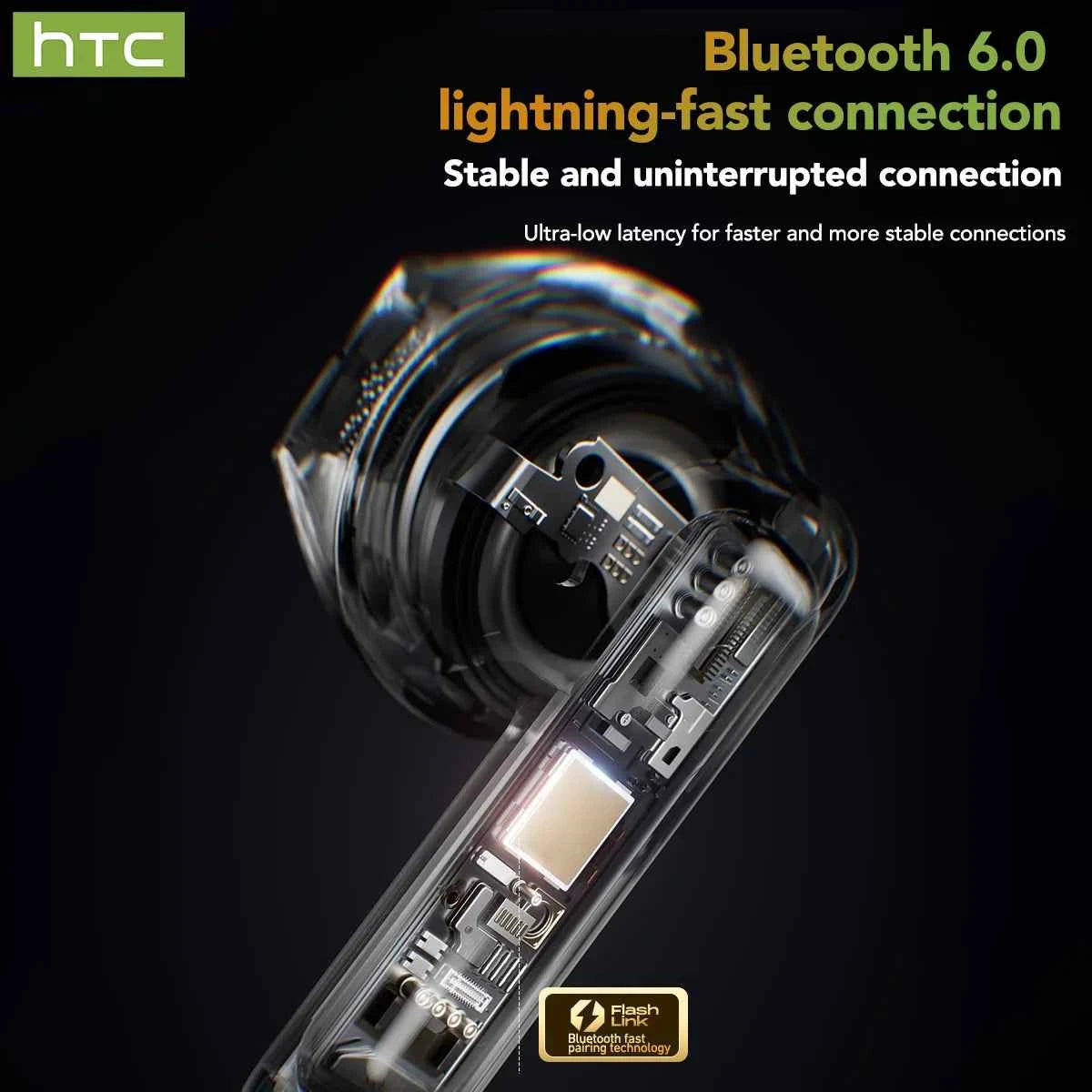 HTC NE48 TWS Wireless Earbuds AI Translation 2K HD Touchscreen Bluetooth 6.0 IPX5 ENC Noise Cancelling Sports Headphone