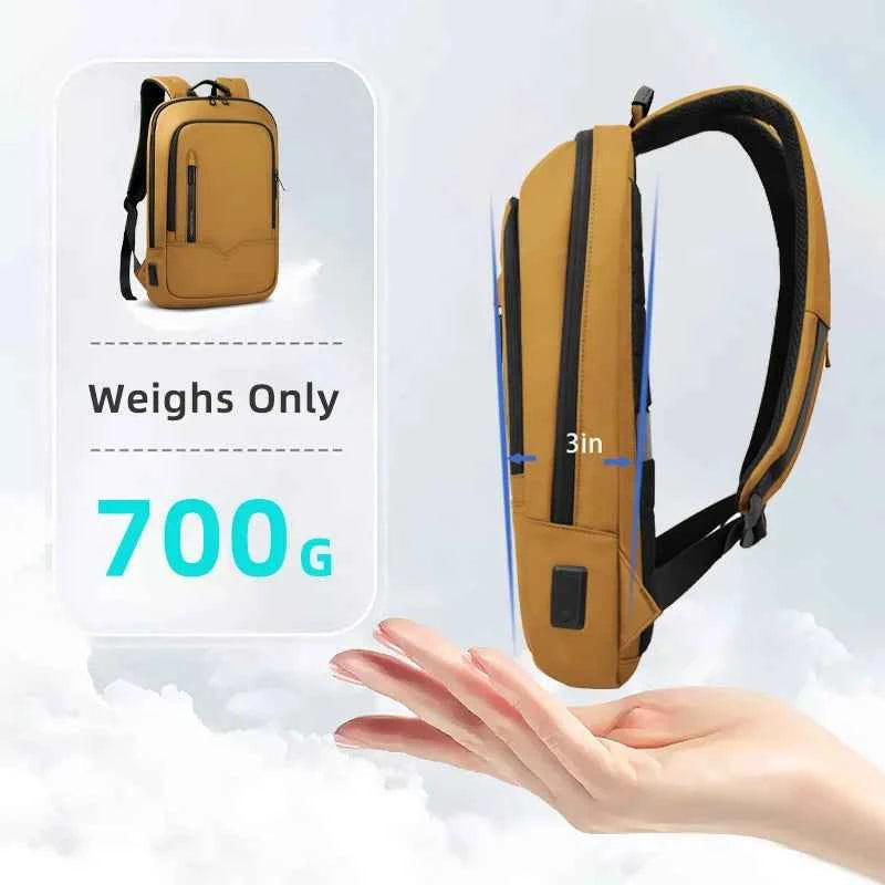 Heroic Knight Thin Male Work Backpack Multifunctional Fashion 15.6 In Laptop Backpack Casual Waterproof Business Travel Daypack
