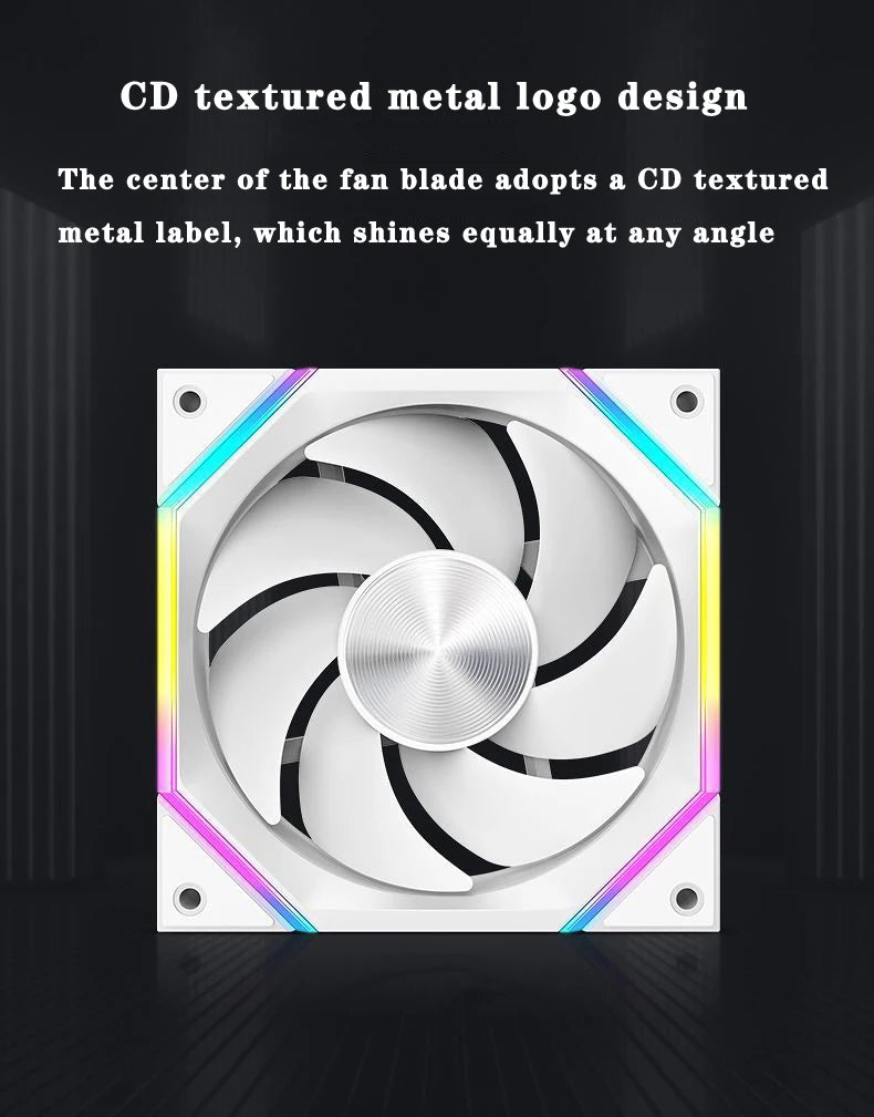ICE Whale IW-12 Computer PC Case Fan 120mm ARGB 4Pin PWM Cooling Fan Motherboard Sync 61.5CFM/2000RPM CPU Cooler Ventilator