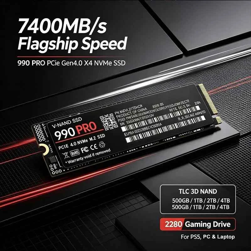 2026 New M.2 990 PRO NVMe SSD PCIe Gen4 High Performance Internal Drive 1TB 2TB 4TB Storage Upgrade For PS5 Desktop Laptop