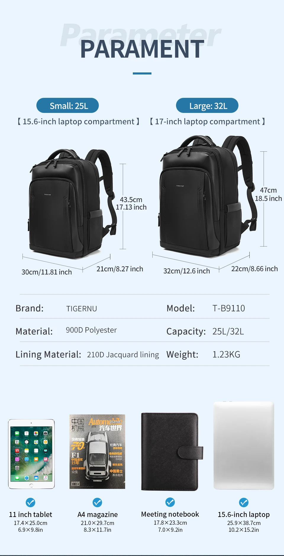 Tigernu Travel Backpacks For Men 14 15.6 17inch Laptop Backpacks Business Backpack Bags For Travel Backpacks Schoolbag knapsack