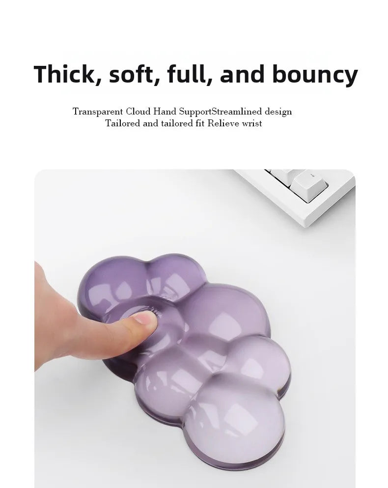 Cloud shaped silicone transparent wristband, mouse pad with wrist rest,non slip keyboard,ergonomic keyboard,mouse pad,wrist rest