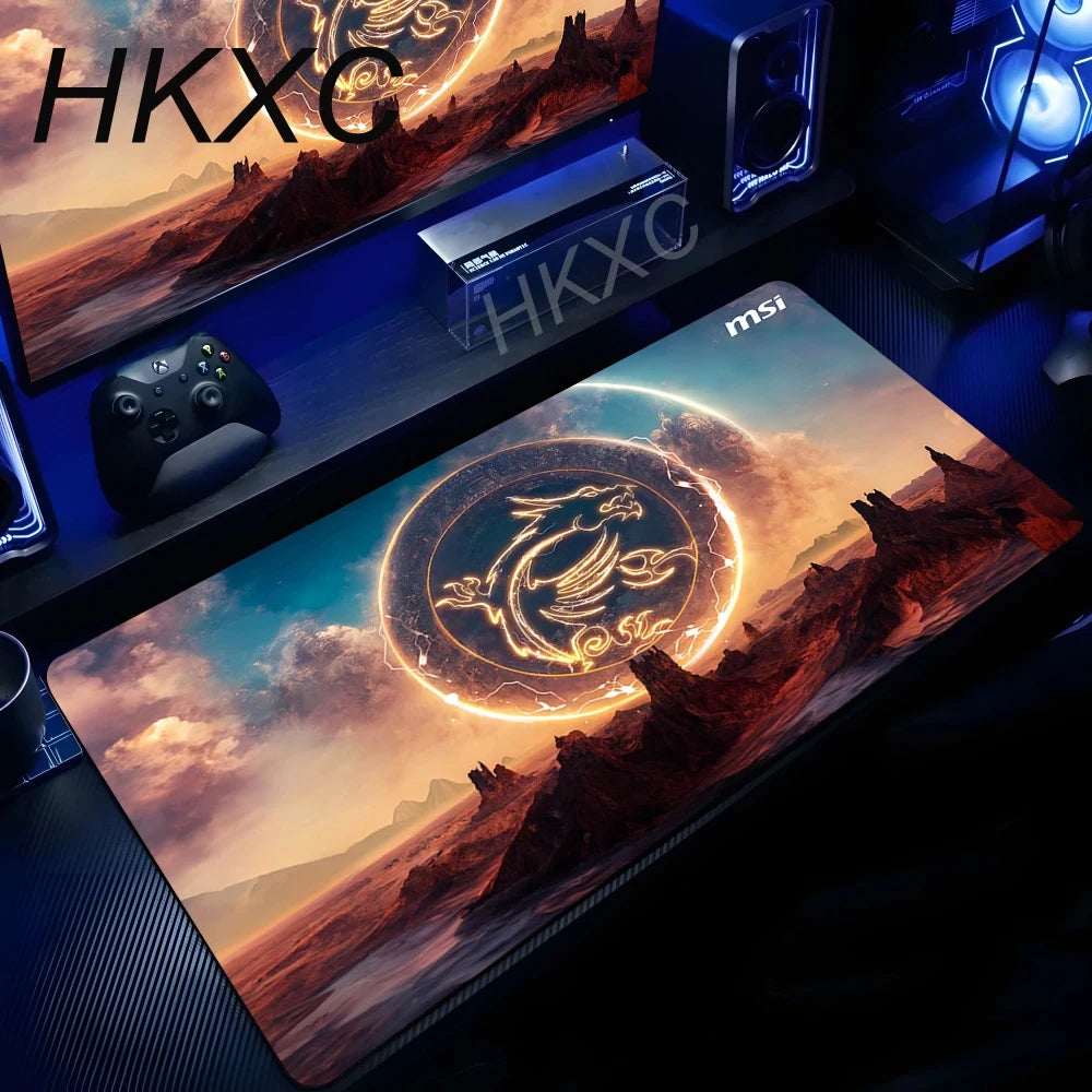 MSI Table Mat Mouse Pad Desk Mouse Pad Cute HD Desk Pads Extended Gaming Keyboard Mats Large XXL Gamer Mousepad 90x40