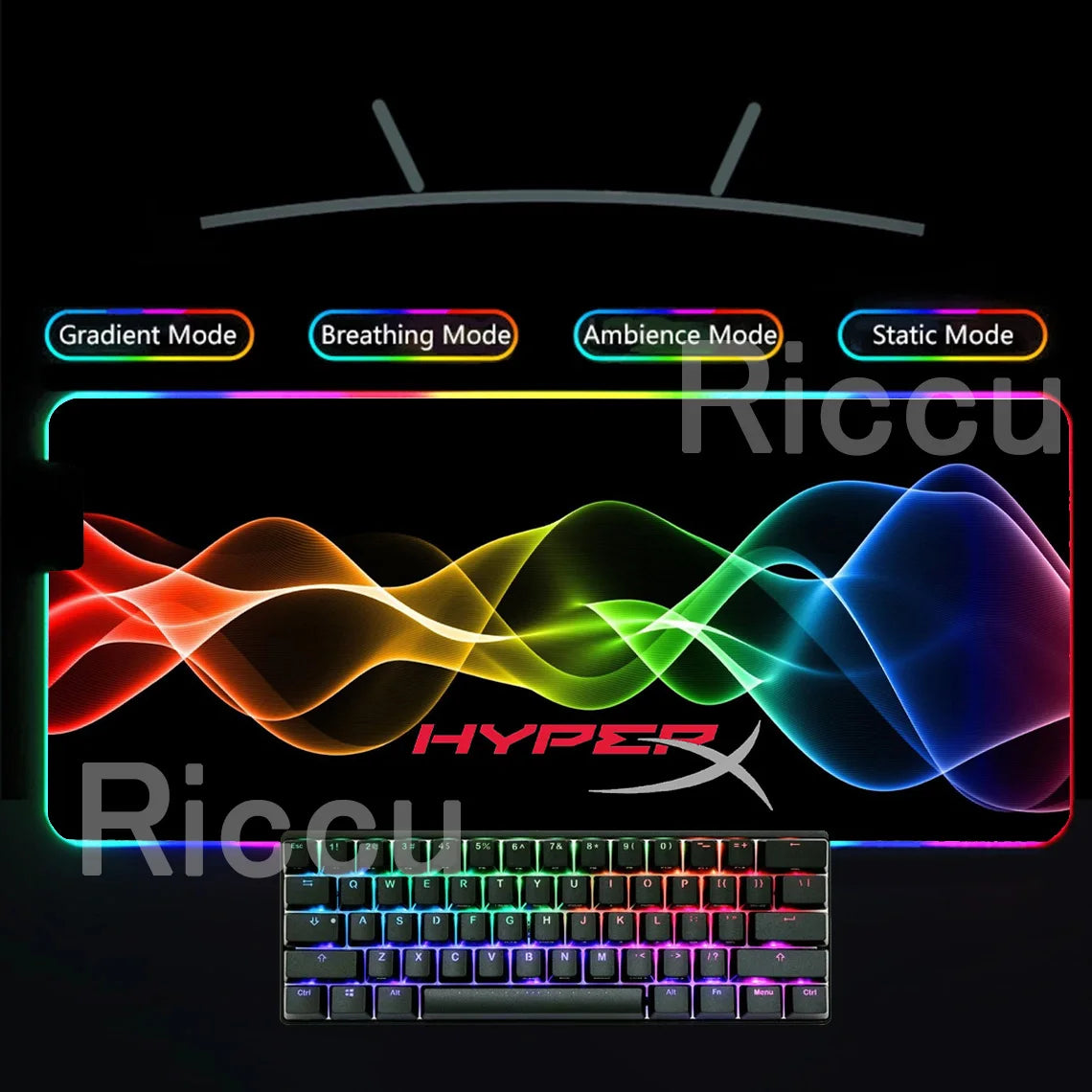 HYPERX RGB Large Mouse Pad Gaming Speed Mousepad Colorful LED Luminous XXL Game Computer Backlight Keyboard Accessories desk Mat