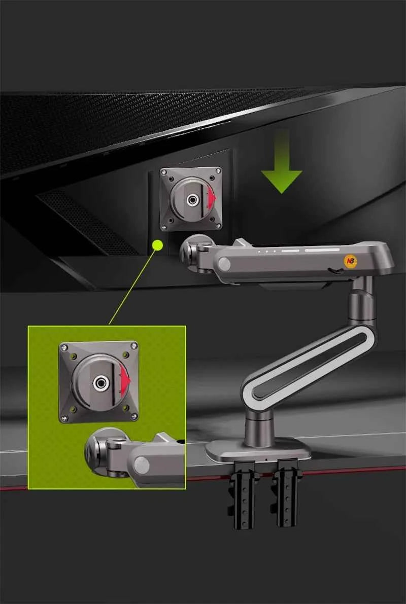 NB A6 Gaming Monitor Arm 27-50 Inch Curved Arc Screen Desktop Monitor Holder 2-18kgs Ultra Wide Monitor Mount