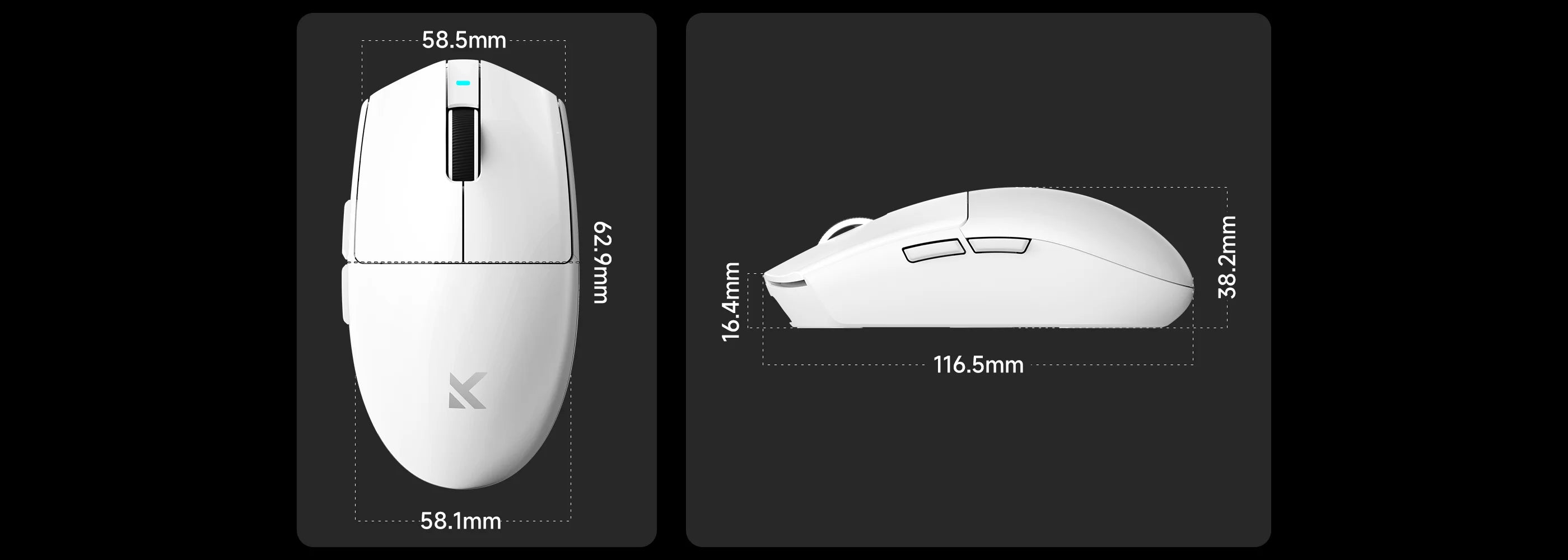 MCHOSE G3 V2 Pro Professional Game Three Mode Mouse PAW3395 26000DPI Polling Rate 59g Ultra Light Office Mouse 800mAh