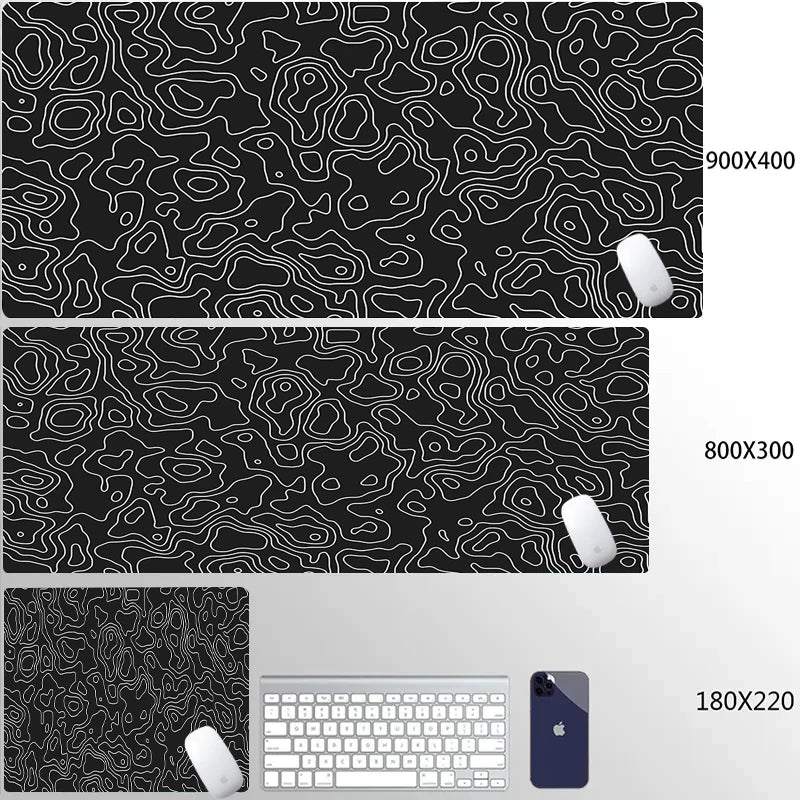 Mouse Pads Black White Line Gaming Mousepads Large Mousepad Gamer Natural Rubber Mat Company Lockrand Deskmat Design For Gift