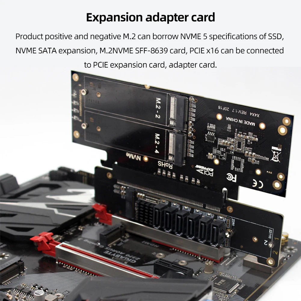 PCIe X16 to X8+X4+X4 Split Expansion Adapter Card
