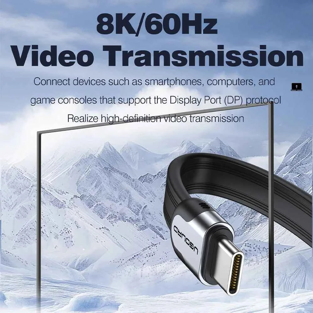 40Gbps Thunderbolt 4 USB C Full Function Cable Flat USB 4 Date Cable 0.15m 1m 8K PD 240W Cord for Thunderbolt3 iPhone 15/16 SSD